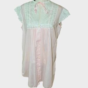 Vintage Pinehurst Lingerie Pink Bed Jacket Lace Ruffles Ribbon Sz M Grannycore